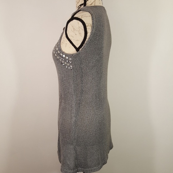 Vertigo Paris Gray Silver Crochet Dress Tunic - Picture 4 of 8